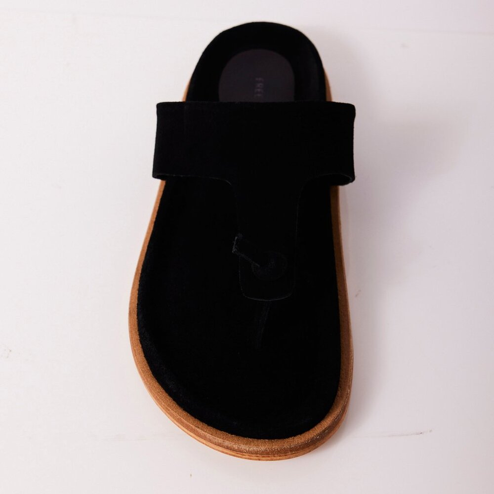 🎉LAST CHANCE🎉 FREE PEOPLE Mika Footbed Sandals / Black Suede - Picture 9 of 12